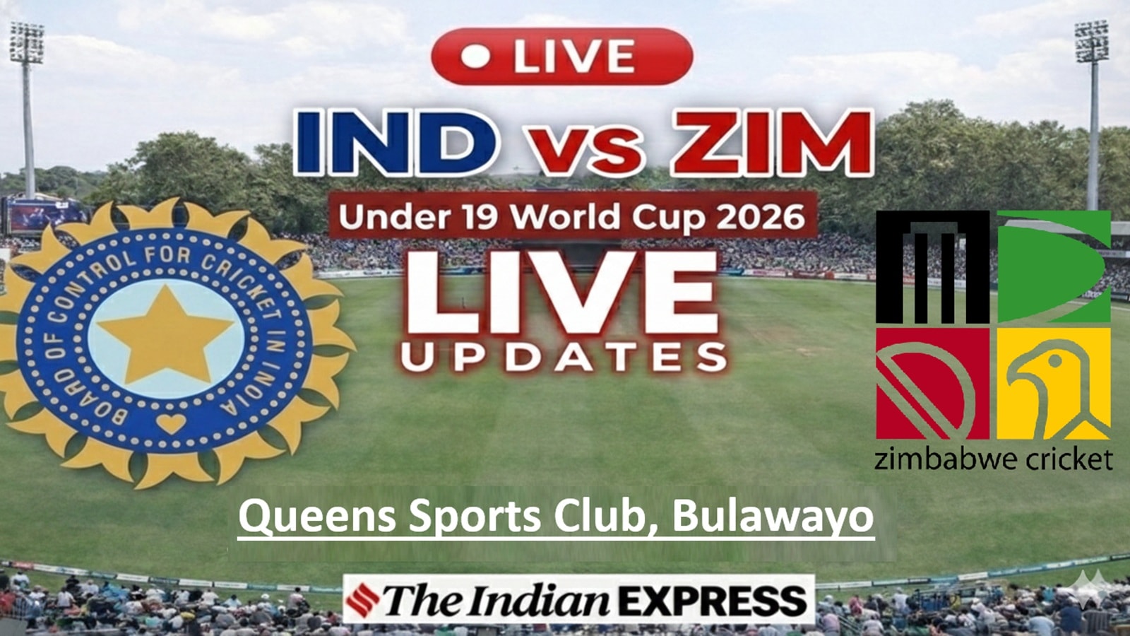 India vs Zimbabwe Live Cricket Score, Under 19 World Cup 2026: IND 113/3 in 13 overs; Sooryavanshi, Mhatre fall in the same over