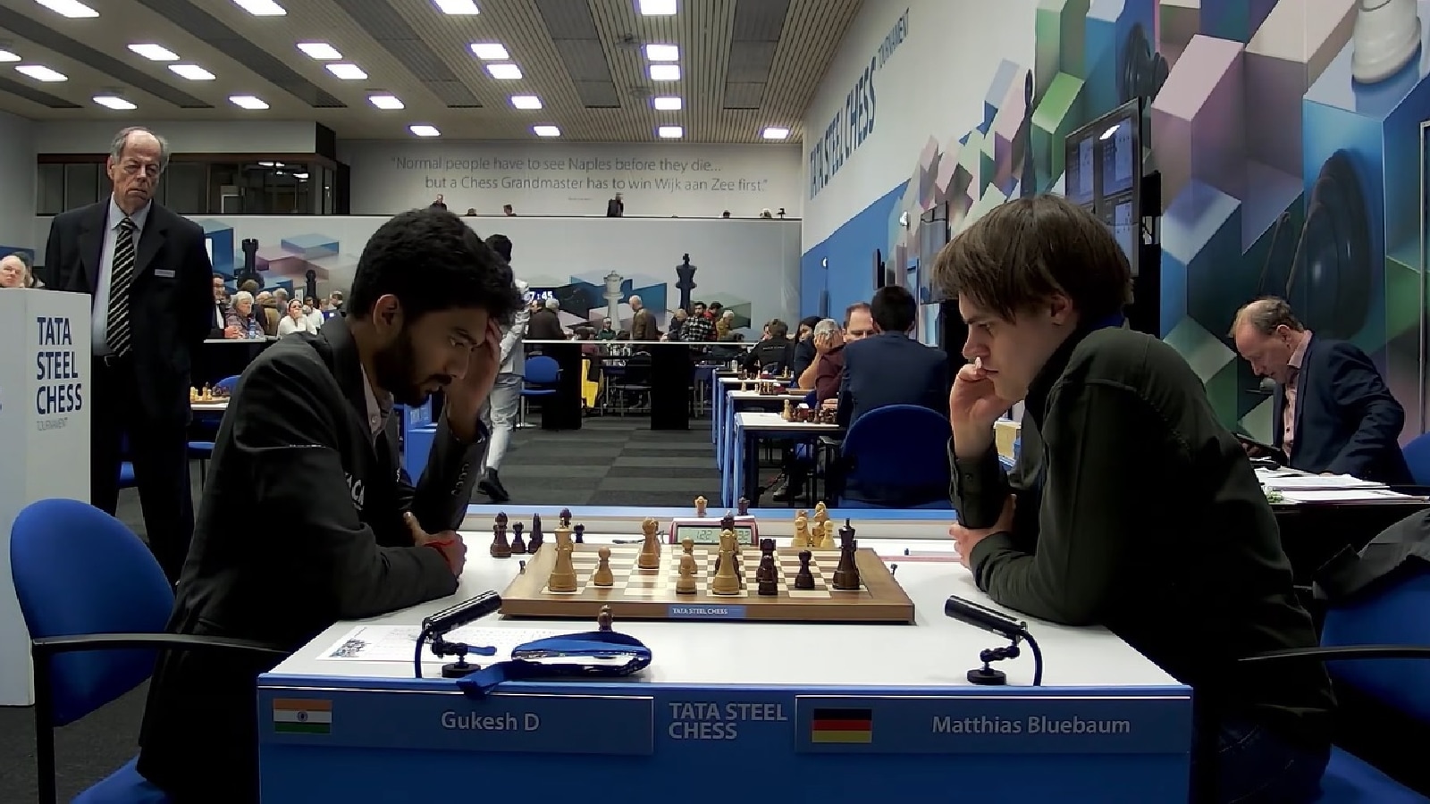 Matthias Bluebaum takes down Gukesh to hand world champion third defeat at Wijk aan Zee