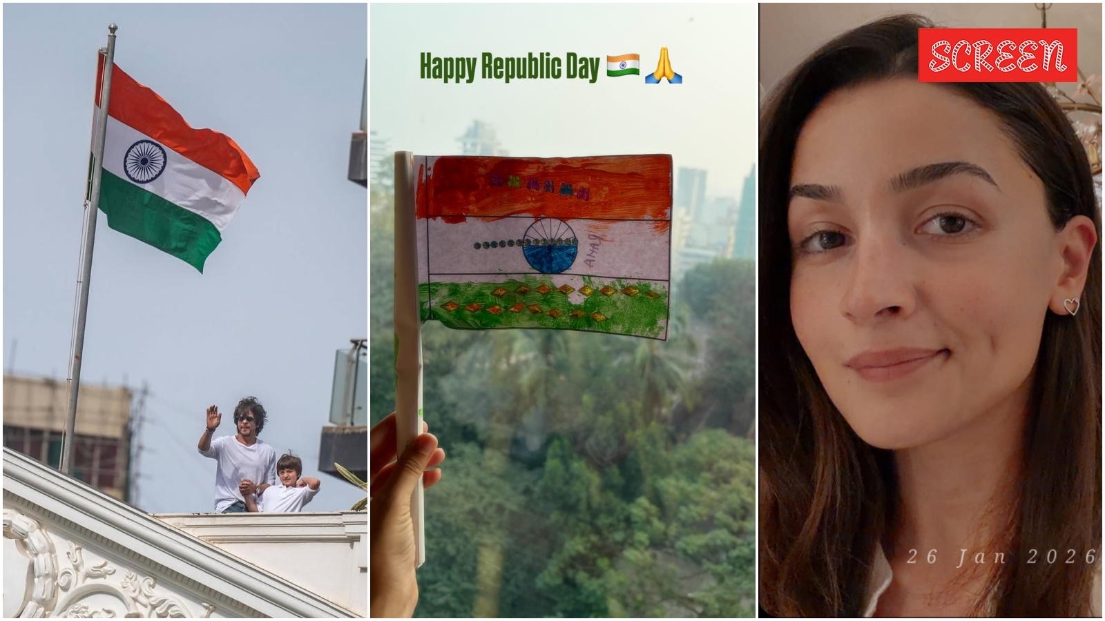 Republic Day 2026: Shah Rukh Khan celebrates India’s ‘unity in diversity’; Alia Bhatt shares flag made by Raha