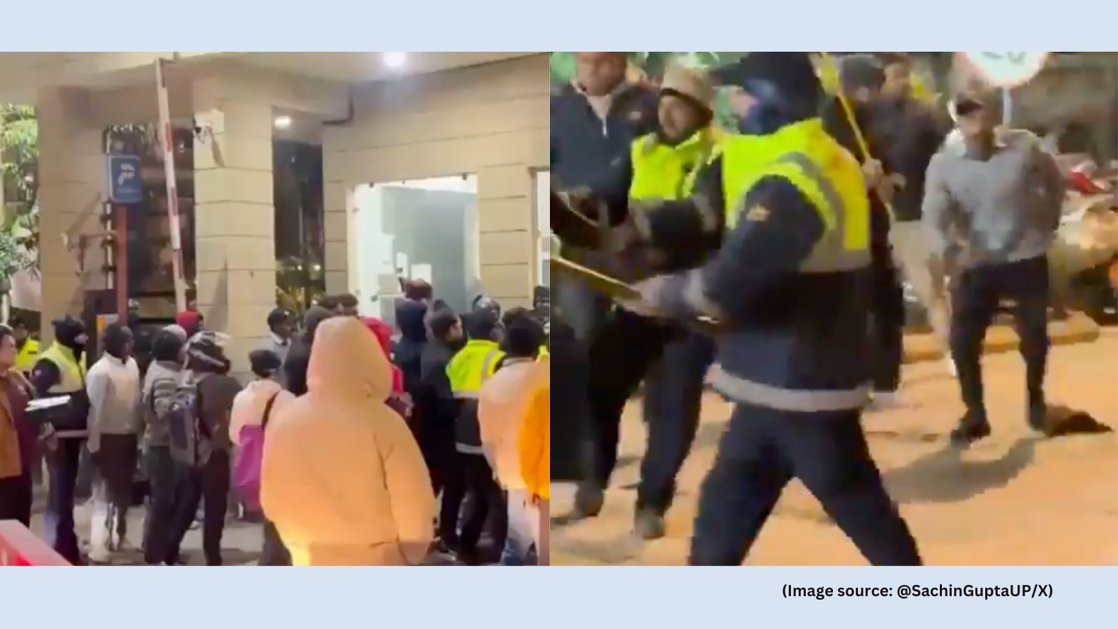 &lsquo;Powder keg of latent rage&rsquo;: Clash erupts between delivery agents, guards over wrong address in Greater Noida; watch video