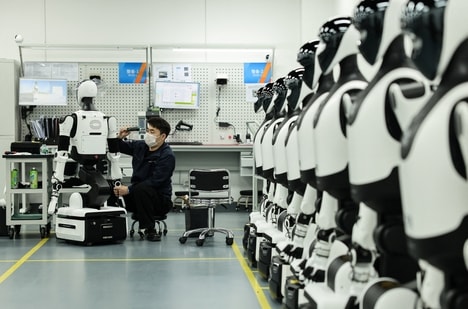 Organised media tour to the Robotics Pilot Testing and Validation Platform of Beijing Innovation Center of Humanoid Robotics in Beijing (REUTERS)