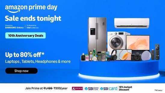 Only a few hours left! Amazon Prime Day ends tonight with big savings on laptops, TVs, ACs and more